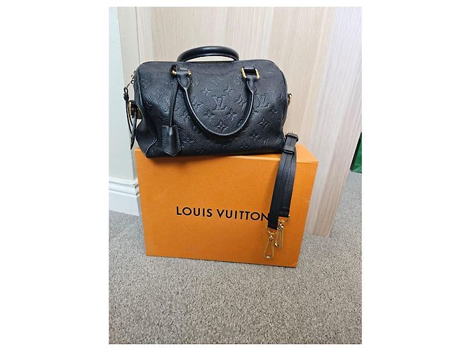 Borsa Louis Vuitton Speedy 30 Monogram Empreinte Leather Blu scuro - vista 2