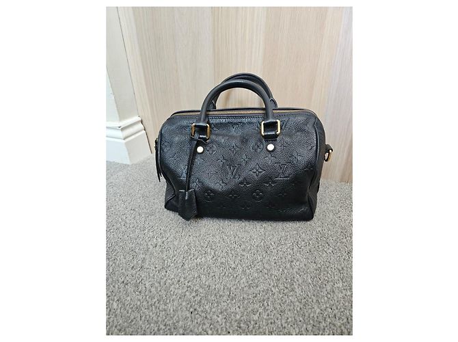Borsa Louis Vuitton Speedy 30 Monogram Empreinte Leather Blu scuro - vista 3