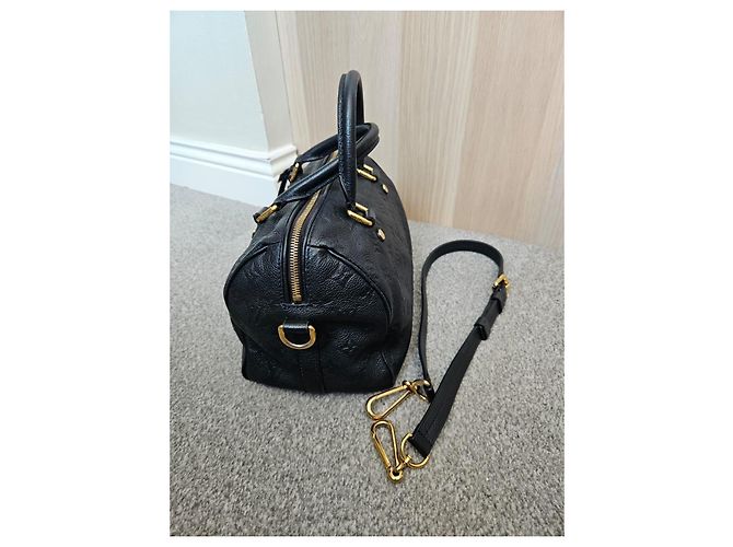 Borsa Louis Vuitton Speedy 30 Monogram Empreinte Leather Blu scuro - vista 5