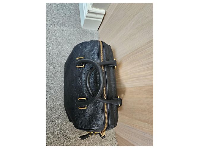 Borsa Louis Vuitton Speedy 30 Monogram Empreinte Leather Blu scuro - vista 6