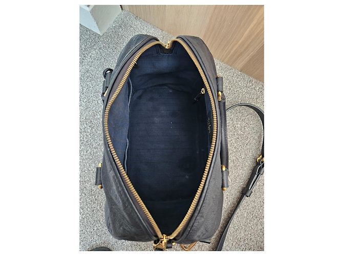 Borsa Louis Vuitton Speedy 30 Monogram Empreinte Leather Blu scuro - vista 7
