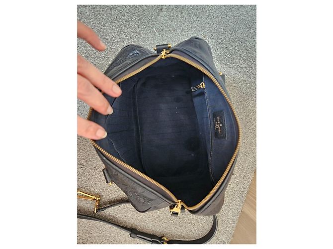 Borsa Louis Vuitton Speedy 30 Monogram Empreinte Leather Blu scuro - vista 9