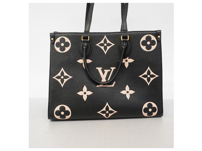 Borsa Tote Louis Vuitton Monogram Empreinte Bicolor OnTheGo MM Nero Beige - vista 14