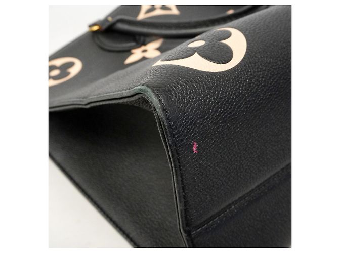 Borsa Tote Louis Vuitton Monogram Empreinte Bicolor OnTheGo MM Nero Beige - vista 6