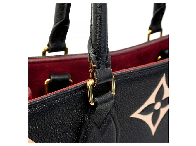 Borsa Tote Louis Vuitton Monogram Empreinte Bicolor OnTheGo MM Nero Beige - vista 8