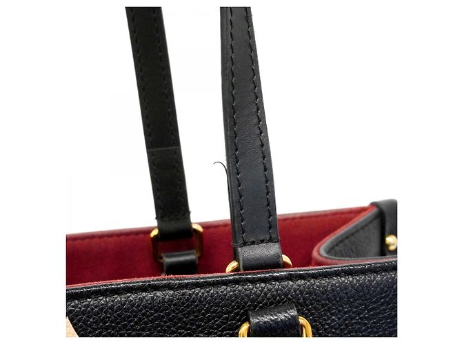 Borsa Tote Louis Vuitton Monogram Empreinte Bicolor OnTheGo MM Nero Beige - vista 9