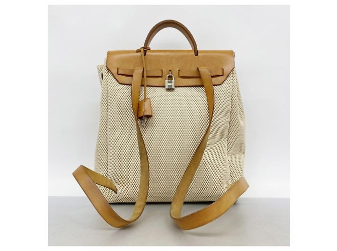Hermès Zaino Hermes Herbag Ad MM Toile GM Natural - vista 11