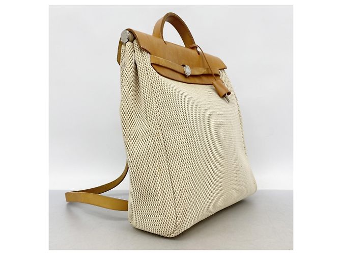 Hermès Zaino Hermes Herbag Ad MM Toile GM Natural - vista 2