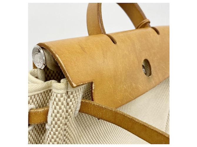 Hermès Zaino Hermes Herbag Ad MM Toile GM Natural - vista 6