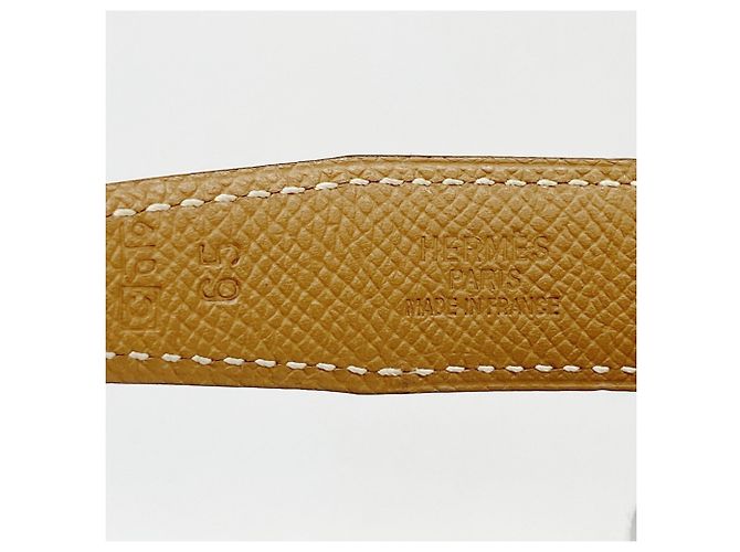 Hermès Constance Gürtel aus Courchevel Box Calf Leder Schwarz Golden - Ansicht 2