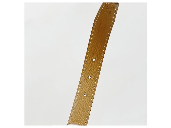 Hermès Constance Gürtel aus Courchevel Box Calf Leder Schwarz Golden - Ansicht 7