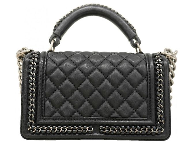 Borsa a Spalla Chanel Boy Chain Nero - vista 12