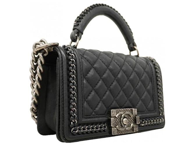 Borsa a Spalla Chanel Boy Chain Nero - vista 2