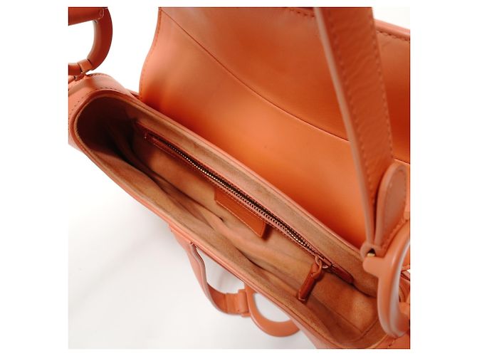 Borsa Saddle in pelle arancione Christian Dior - vista 11