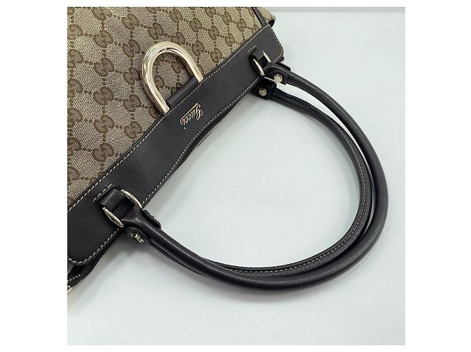 Borsa Tote Gucci Horsebit in beige - vista 10