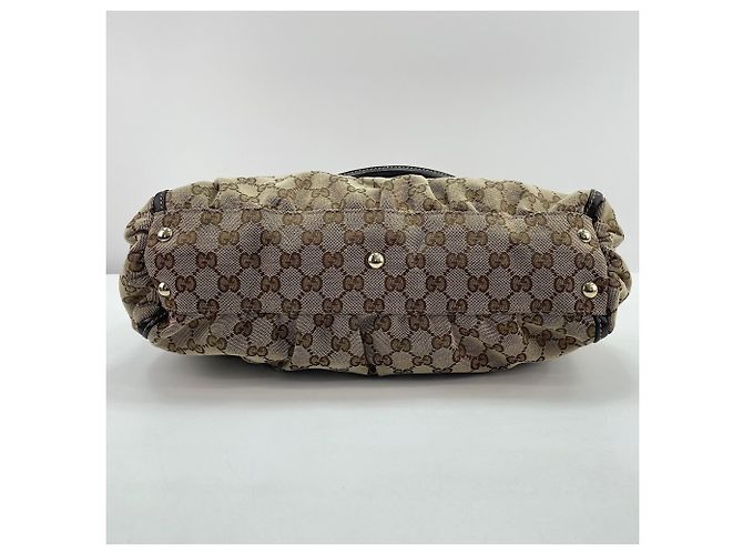 Borsa Tote Gucci Horsebit in beige - vista 7