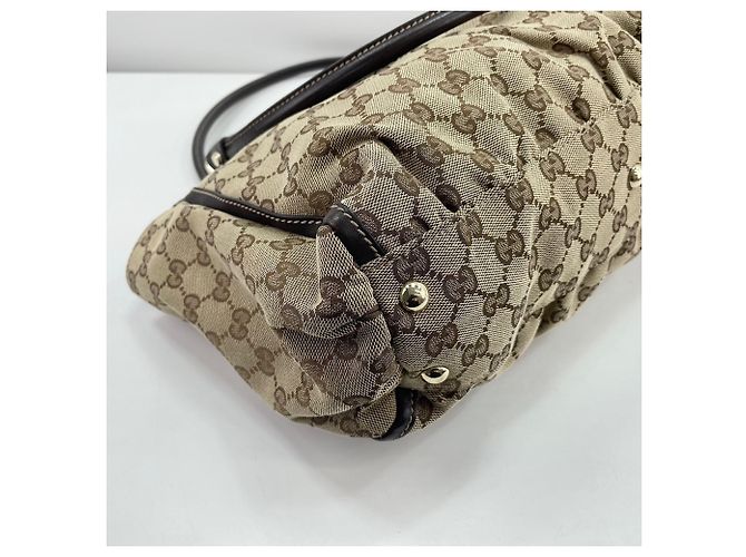 Borsa Tote Gucci Horsebit in beige - vista 8