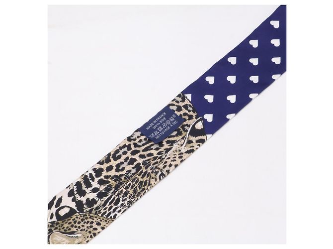 Hermès Foulard Twilly in seta Hermes Jungle Love Marine Rouge - vista 6
