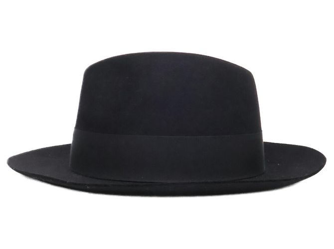 Hermès Hermes Fedora Hut aus schwarzer Wolle - Ansicht 3