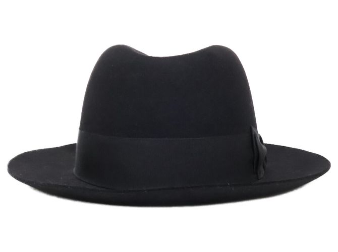 Hermès Hermes Fedora Hut aus schwarzer Wolle - Ansicht 4