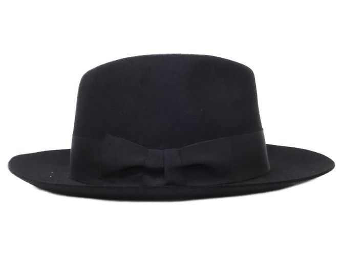 Hermès Hermes Fedora Hut aus schwarzer Wolle - Ansicht 5