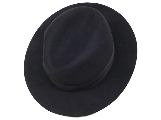 Hermès Hermes Fedora Hut aus schwarzer Wolle - Ansicht 6