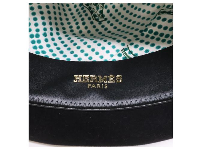 Hermès Hermes Fedora Hut aus schwarzer Wolle - Ansicht 7