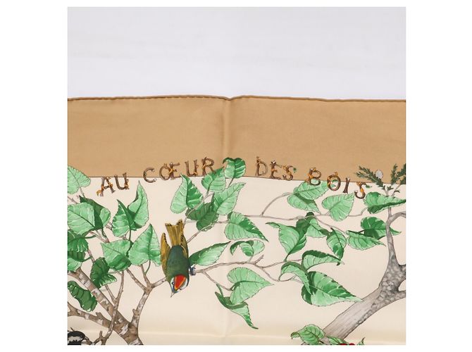 Hermès Sciarpa in seta Hermes Au Coeur Des Bois Marrone - vista 3