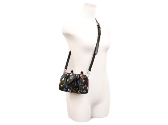 Louis Vuitton x Takashi Murakami Multicolor Noir Nano Speedy Boston Bag Preto - vista 11