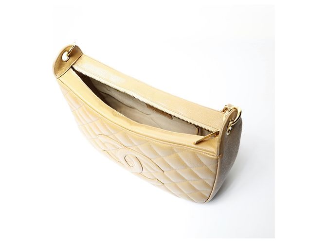 Timeless Borsa a Spalla Chanel Matelassé Caviar Beige - vista 12