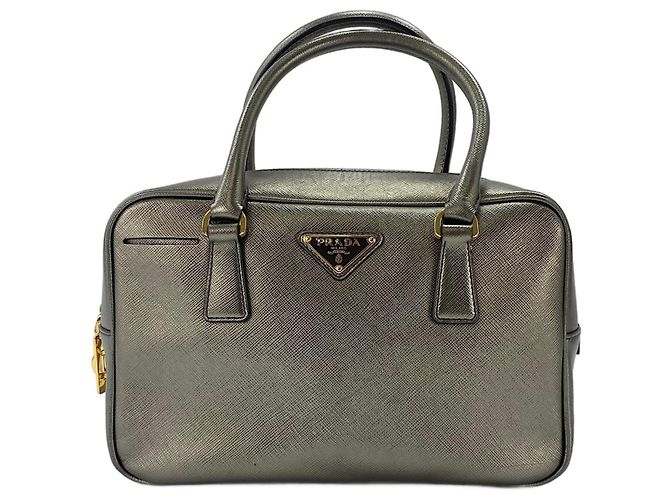 Borsa a mano Prada Saffiano in Gold D'oro - vista 2