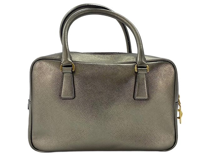 Borsa a mano Prada Saffiano in Gold D'oro - vista 3