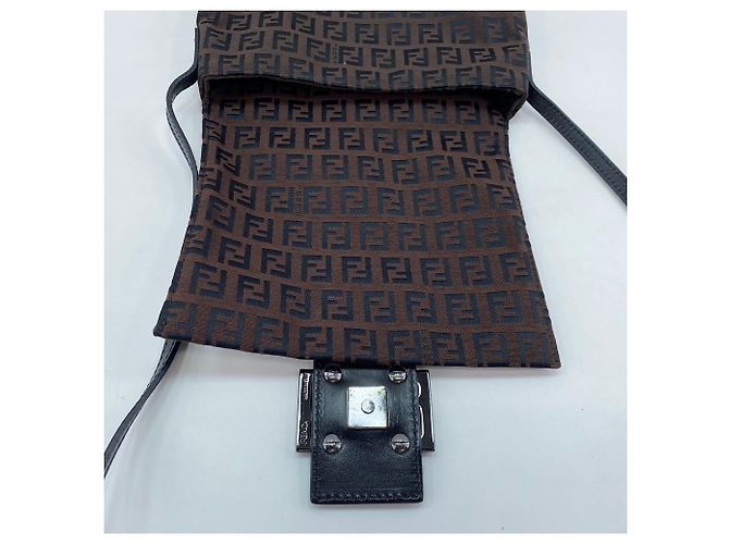 Borsa a Spalla Fendi Zucchino Marrone - vista 12