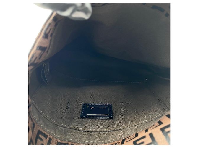 Borsa a Spalla Fendi Zucchino Marrone - vista 13