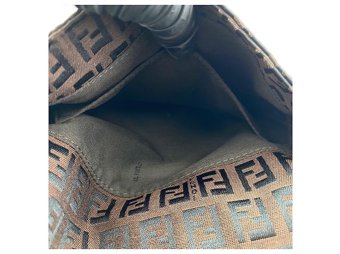 Borsa a Spalla Fendi Zucchino Marrone - vista 14