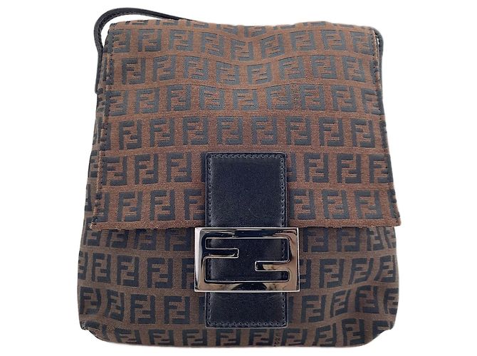 Borsa a Spalla Fendi Zucchino Marrone - vista 2