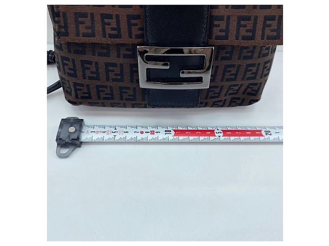Borsa a Spalla Fendi Zucchino Marrone - vista 4