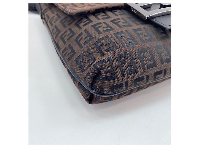 Borsa a Spalla Fendi Zucchino Marrone - vista 8