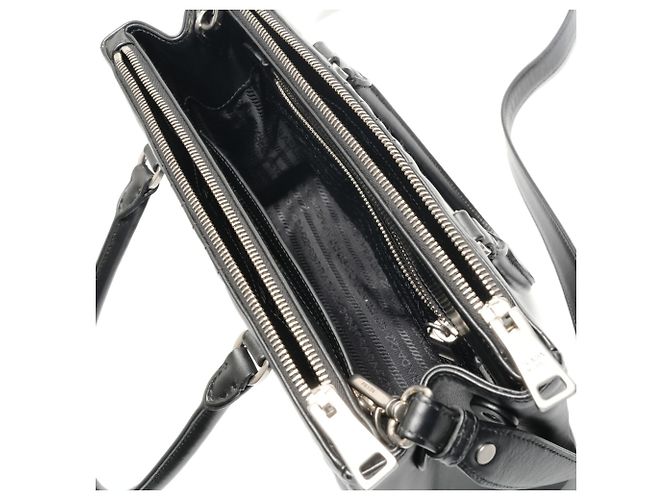 Borsa a tracolla 2-Way in pelle Prada Diagram Nero - vista 11