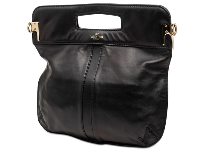 Borsa Valentino in pelle liscia nera Rockstud con manico cut-out Nero - vista 2