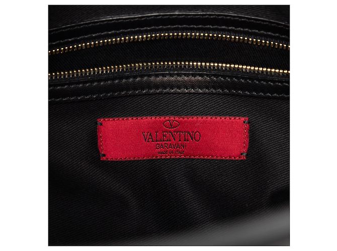 Borsa Valentino in pelle liscia nera Rockstud con manico cut-out Nero - vista 5