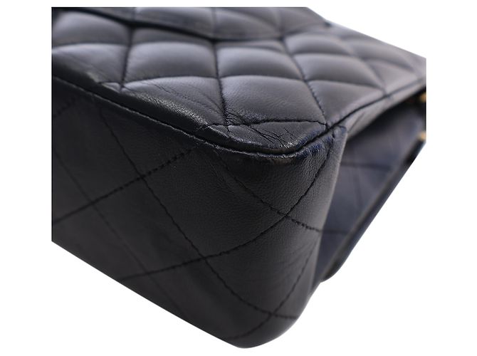 Chanel Black Medium Classic Lambskin Double Flap Nero - vista 11