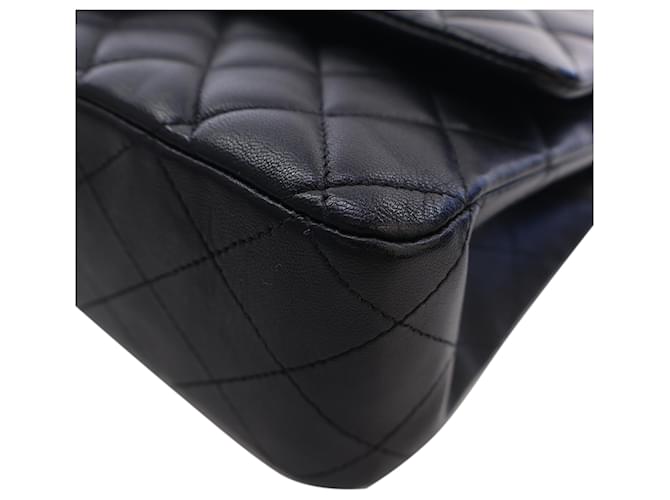 Chanel Black Medium Classic Lambskin Double Flap Nero - vista 12