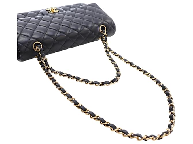 Chanel Black Medium Classic Lambskin Double Flap Nero - vista 14