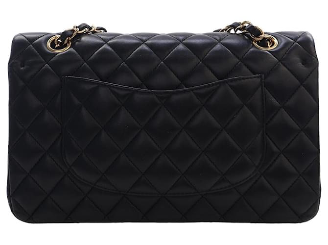 Chanel Black Medium Classic Lambskin Double Flap Nero - vista 2