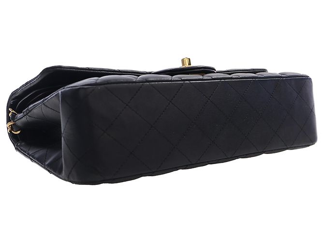Chanel Black Medium Classic Lambskin Double Flap Nero - vista 5