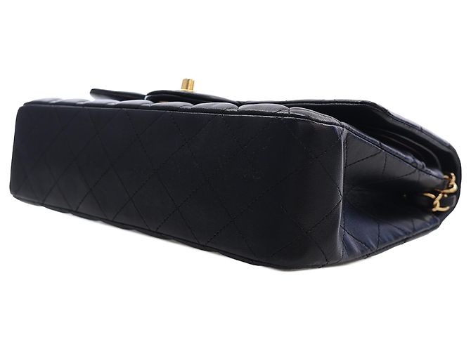 Chanel Black Medium Classic Lambskin Double Flap Nero - vista 6