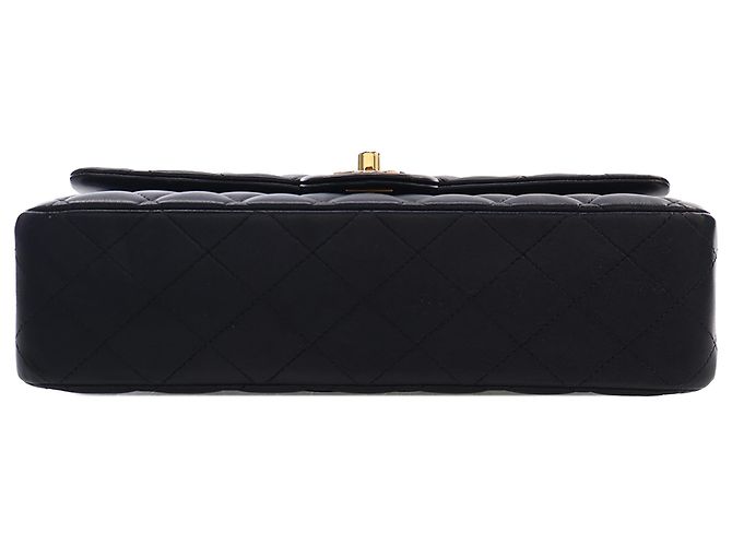 Chanel Black Medium Classic Lambskin Double Flap Nero - vista 7