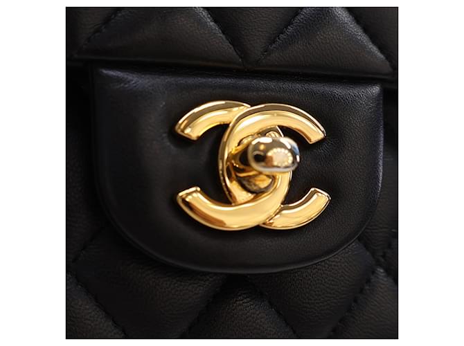 Chanel Black Medium Classic Lambskin Double Flap Nero - vista 9