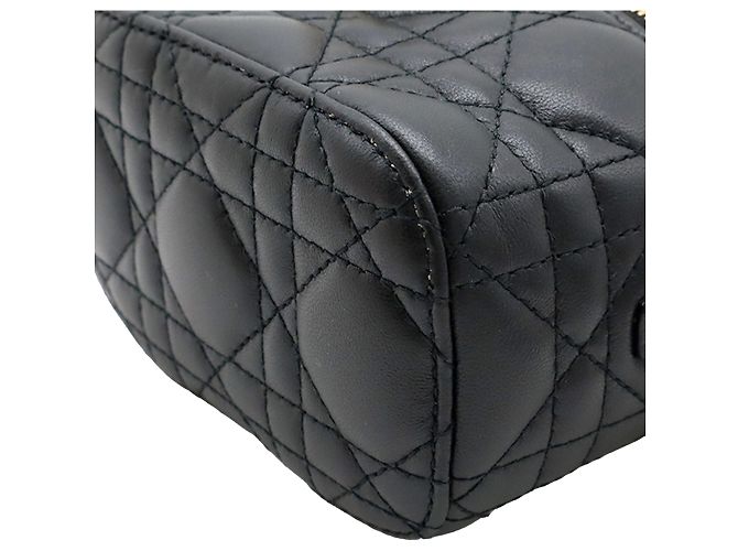 Dior Black Micro Lammfell Cannage Lady Dior Vanity Case Schwarz - Ansicht 3